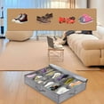 thumbnail image 3 of Home Textile Storage Bedroom Underbed Shoe Organizer with Foldable Lid and Visible Clear Boxes for Efficient Closet Space, 3 of 3