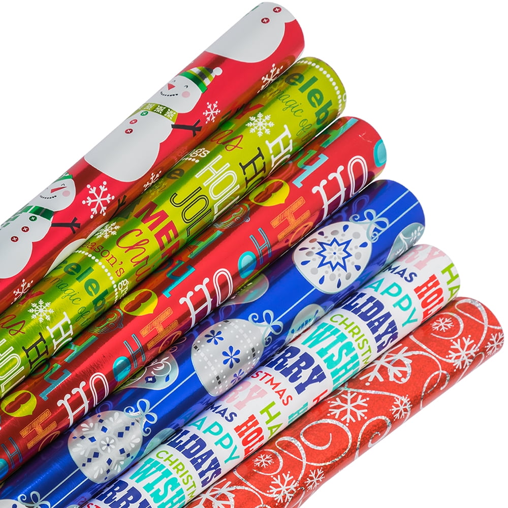 JAM Assorted Gift Wrap, Christmas Wrapping Paper Set, 150 Sq Ft Total