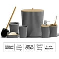 thumbnail image 4 of Virtu 6 Piece Bamboo Bathroom Sets, Gray Bathroom Accessories Set for Minimalistic Bathroom Décor, 4 of 6