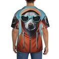 thumbnail image 3 of Gukieu Cool Dog In Hoodie Print Men's Short-sleeved Shirts, Button-down Pocket Shirts, T-shirts, Beach Vacation Travel Summer Clothing-XX-Large, 3 of 5