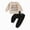 Beige, variant on 12-18 Months Toddler Baby Boy Fall Winter Long Sleeve Pullover Sweatshirt Jogger Pants Set 2Pcs Contrast Outfit Boy Clothes Gift Set