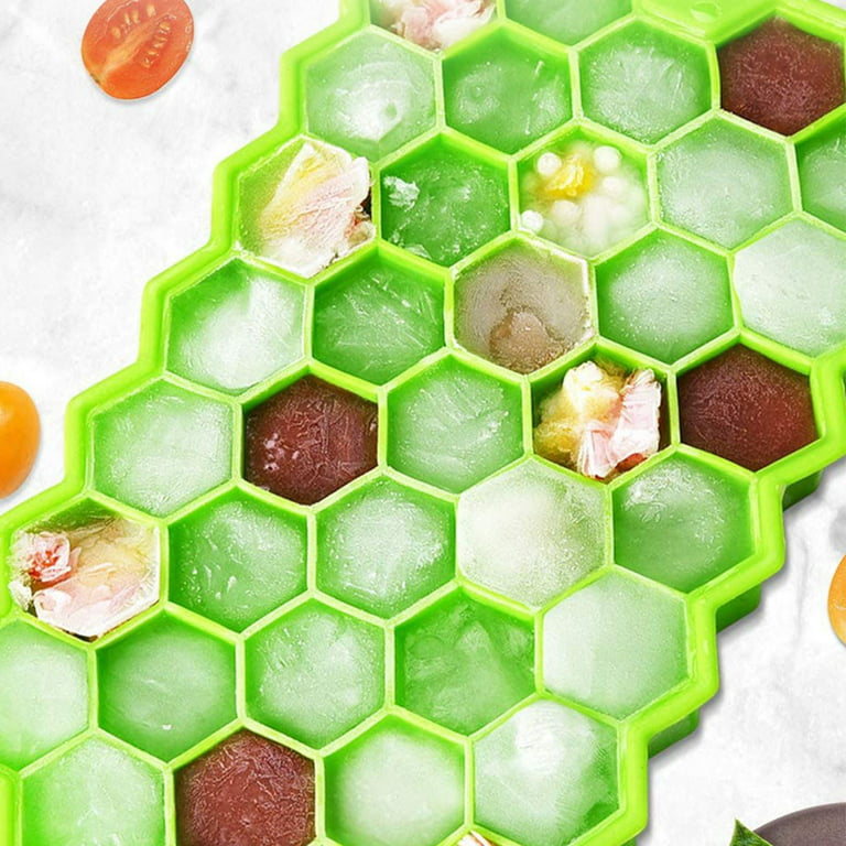 Zulay Kitchen Honeycomb Shaped Silicone Ice Cube Tray Set