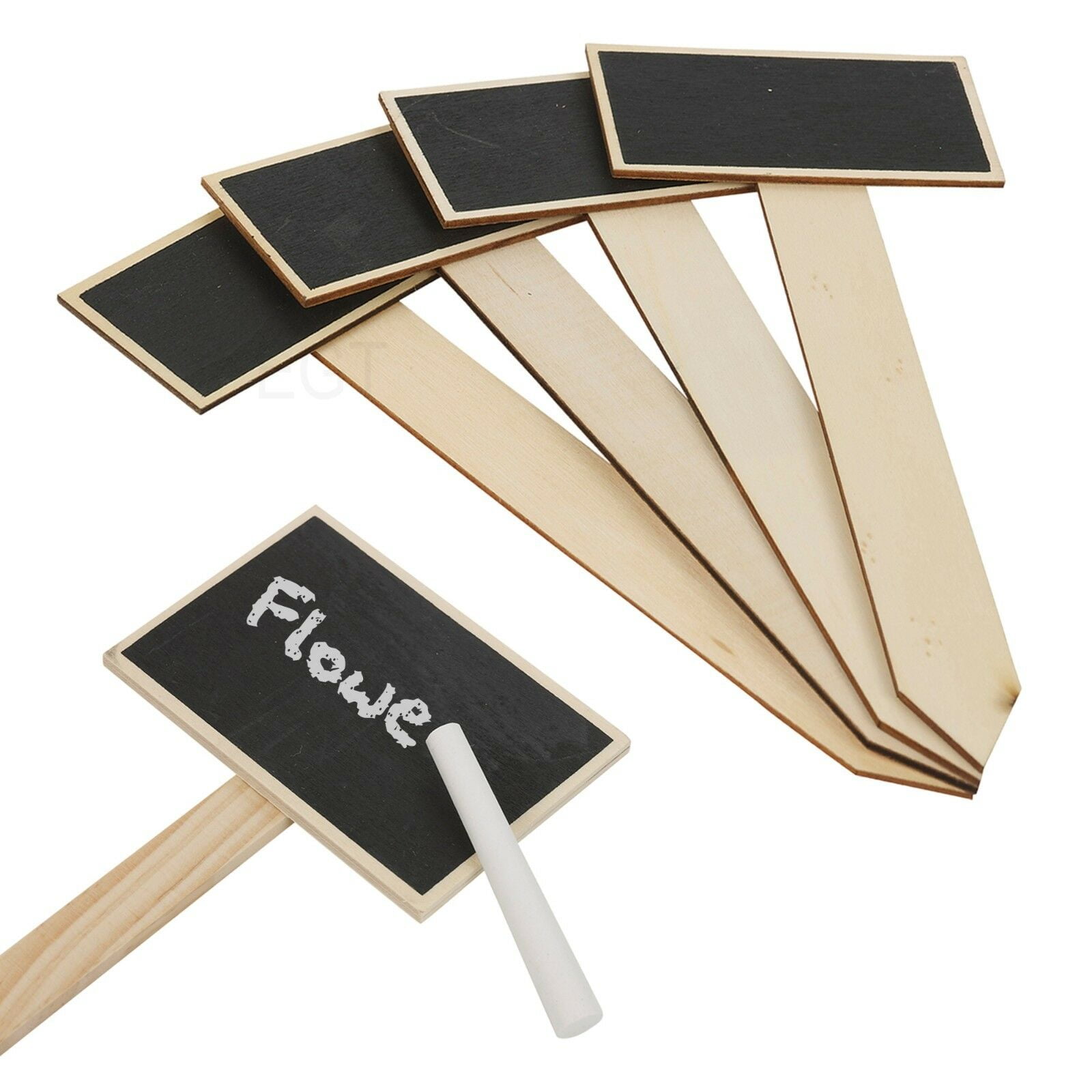Wooden Garden Plant Herb Flower Labels with Chalk Stakes Tags Picks Set of 4 New - Walmart.com ...