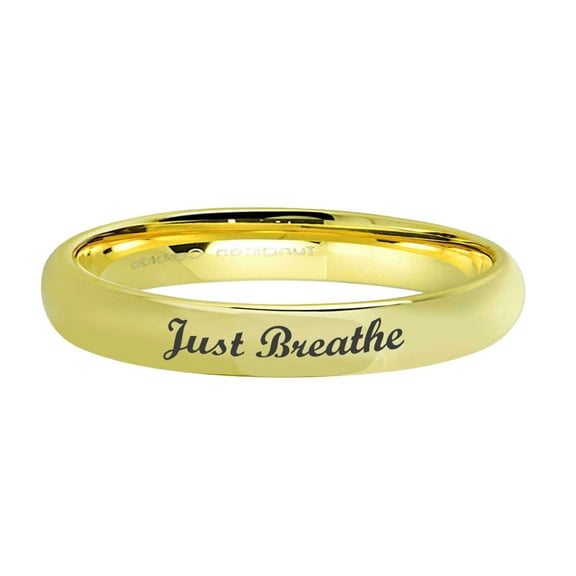 3mm Gold Dome Tungsten Just Breath Rings