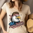 thumbnail image 4 of Merica Bald Eagle T-Shirt | Patriotic Bandana USA Flag Graphic Tee , Black, M, 4 of 6