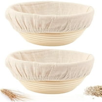 GoXteam Bread Proofing Baskets Set of 2, Round 9 Inch Bread Basket Sourdough Proofing Bowls with Liners for Professional & Home Artisan Sourdough Bread Baking Supplies