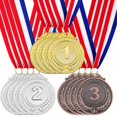 thumbnail image 1 of Medallas de premio Awpeye, estilo olímpico, primera, segunda y tercera, con cinta en el cuello, 1 of 7