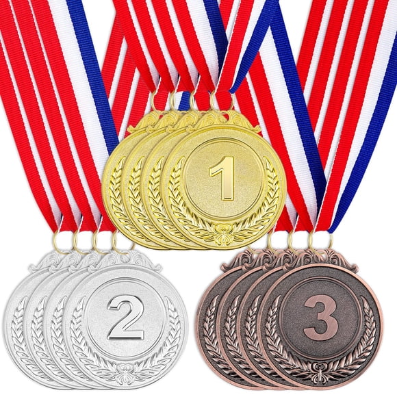 Medallas de premio Awpeye, estilo olímpico, primera, segunda y tercera, con cinta en el cuello