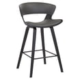 thumbnail image 2 of Home Square 26" Wood & Faux Leather Counter Height Bar Stool in Black - Set of 3, 2 of 7