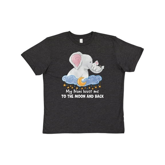 Inktastic My Noni Loves Me to the Moon and Back Elephant Family Youth T-Shirt