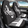 thumbnail image 4 of Xoenoiee Black Music Notes Piano Print 2 Pieece Car Front Seat Covers Dust Resistant Comfortable Auto Seats Cushion Seat Protector Covers, Universal Fit, 4 of 6