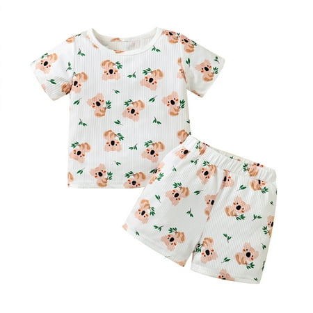 

zuwimk Newborn Boy Outfits The Child T-Shirt and French Terry Shorts Outfit Set Infant to Little Kid White