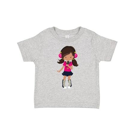 

Inktastic Karaoke Girl Latina Girl Microphone Headphones Gift Toddler Toddler Girl T-Shirt