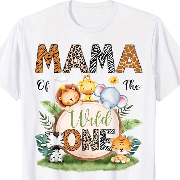 Mama Of The Wild One Jungle 1St Birthday Matching T-Shirt