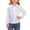 White-03, variant on Girls' Long Sleeve Blouse, White Peter Pan Collar Top with Ruffle Front and Puff Sleeves
