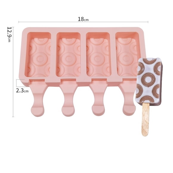 Molde de silicona for paletas for helado casero, golosinas congeladas y cubitos de hielo, sin BPA, fácil de usar, diseño de 6 cavidades