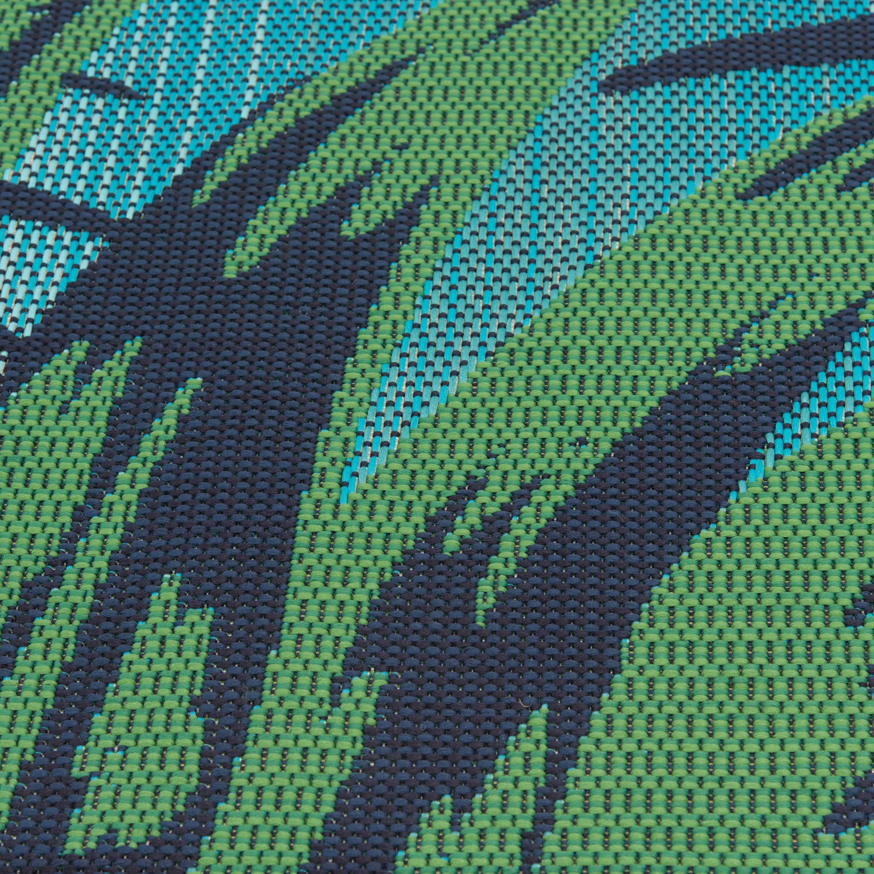 Mainstays 6' x 9' Blue Palm Indoor Outdoor Area Rug