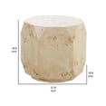 thumbnail image 5 of Benjara Cid Hy 22" Side End Table- Burl Wood Veneer Drum- Natural Brown, 5 of 6