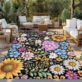 thumbnail image 2 of Sunflower Outdoor Rug for Patio/Deck/Porch, Non-Slip Large Area Rug 4 x 6 Ft, Colorful Flowers Summer Botanical Indoor Outdoor Rugs Washable Area Rugs, Reversible Camping Rug Carpet Runner, 2 of 8