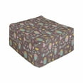 thumbnail image 1 of Owl Print Rectangle Pouf, Hearts Leaves Autumnal Forest Birds, Under Desk Foot Stool for Living Room Office Ottoman with Cover, 25", Pale Chocolate Multicolor, by Ambesonne, 1 of 4