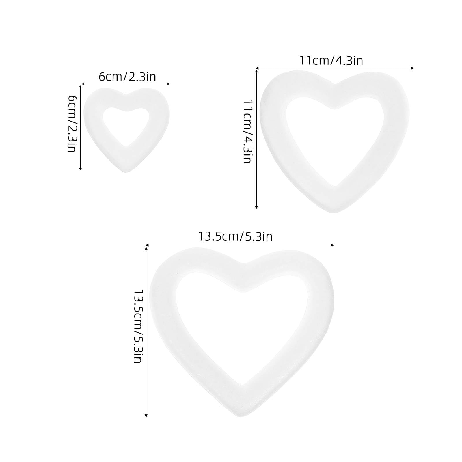 TAILTOSS Heart Foam Form White Craft Foam for Wedding and Valentine Decorations 18Pcs