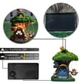 thumbnail image 5 of Teresa's Collections 7.9 inches Flocked Fairy House Garden Statues with Solar Lights, Resin Moss Outdoor Cottage Figurines with Fairy, Treehouse Lawn Ornaments for Patio Yard Decor, 5 of 12