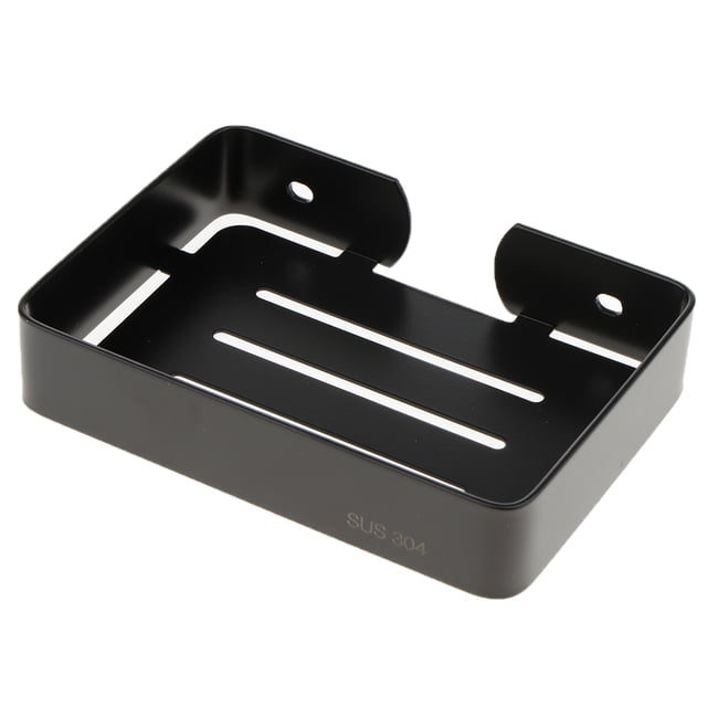 Jabonera de acero inoxidable y jabonera de ducha extraíble. Negro
