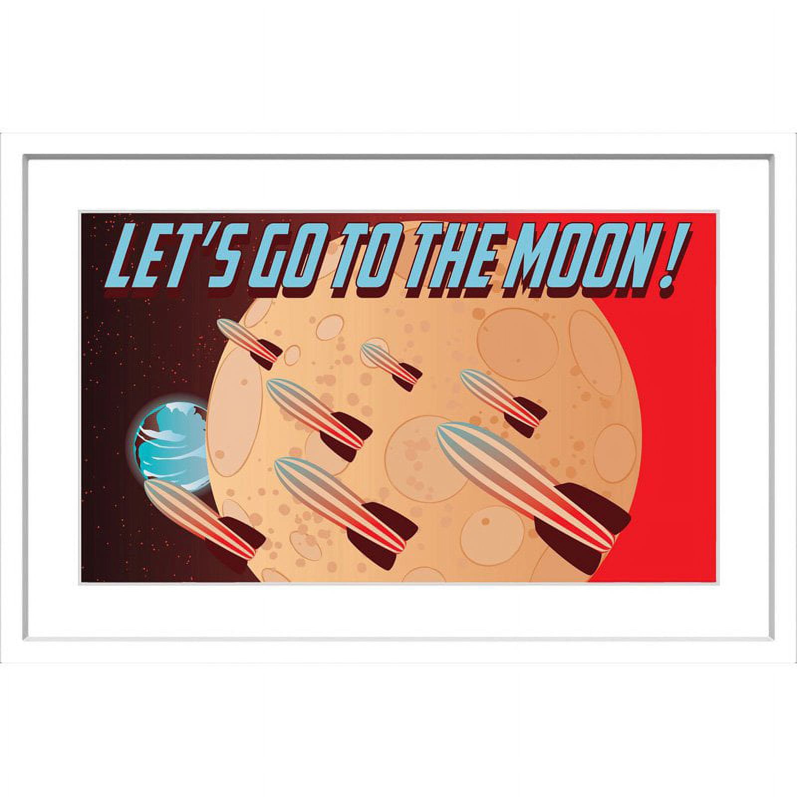 "Let's Go to the Moon!" Framed Painting Print