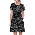 thumbnail image 1 of Bixox Robe d'Été à Manches Courtes pour Femmes Robe Ample Longueur Genou avec Poches-Voyage le Monde, 1 of 7