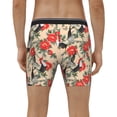 thumbnail image 4 of Salouo Roosters And Peonies Flowers Pattern Men's Boxer Briefs, Soft & Breathable Underwear Elastic Waistband Briefs for Men,1-Pack, 4 of 7
