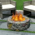thumbnail image 3 of Topbuy Outdoor 40000 BTU Gas Fire Pit Table Electronic Propane Ignition Lava Rock Grey, 3 of 7