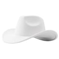 thumbnail image 4 of Wdgfv Kids Western Cowboy Hat Wide Brim with Band Wool Felt Vintage Jazz Fedora Cowgirl Hats for 3-7 Years Boys Girls 6-12 Years, 4 of 4