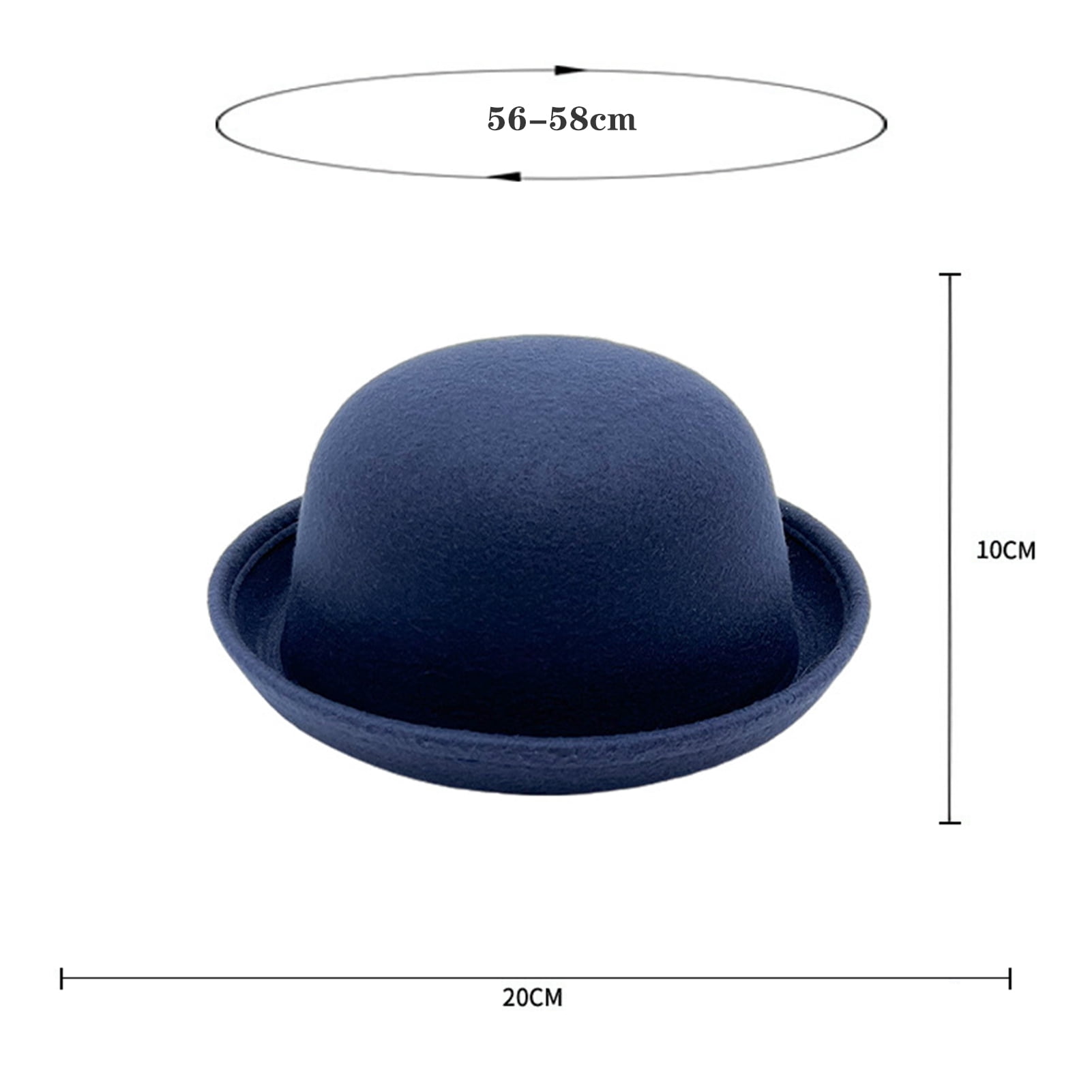 HEVIRGO 7PCS Flat-top Fedora Hat Pure Color Imitation Wool Jazz