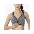 thumbnail image 7 of Women's Zip Front Closure Sports Bra Ultra-thin Large Bra Sports Bra Front Zipper Full Cup Padded Tops Seamless Wirefree Active Workout Gym Yoga Bras, 7 of 7