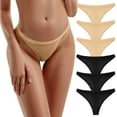 thumbnail image 2 of COMVALUE 6 Pack Women's Thongs Cotton Breathable Panties Bikini Underwear (Khaki, L), 2 of 7
