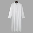 thumbnail image 3 of INCERUN Men's Long Sleeve Button Up Stand Collar Kaftan Solid Color Middle East Kaftan Robe, 3 of 10