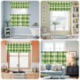 thumbnail image 3 of Kitchen Window Curtains Valance and Tier Set, Spring Abstract Green Yellow Plaid Rod Pocket Tier Curtains and Valance 3 Piece Set, Rustic Buffalo Checker Window Treatment for Bedroom Living Room, 3 of 9