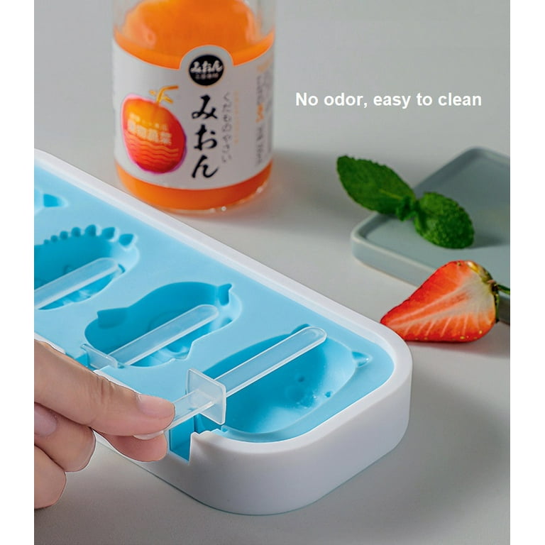 1pc, Popsicle Mold, Creative Popsicle Mold, 4 Cavities DIY Ice Bar Maker  Mould, Silicone Popsicle Mold, Ice Cream Mold, Frozen Ice Cube Box,  Household