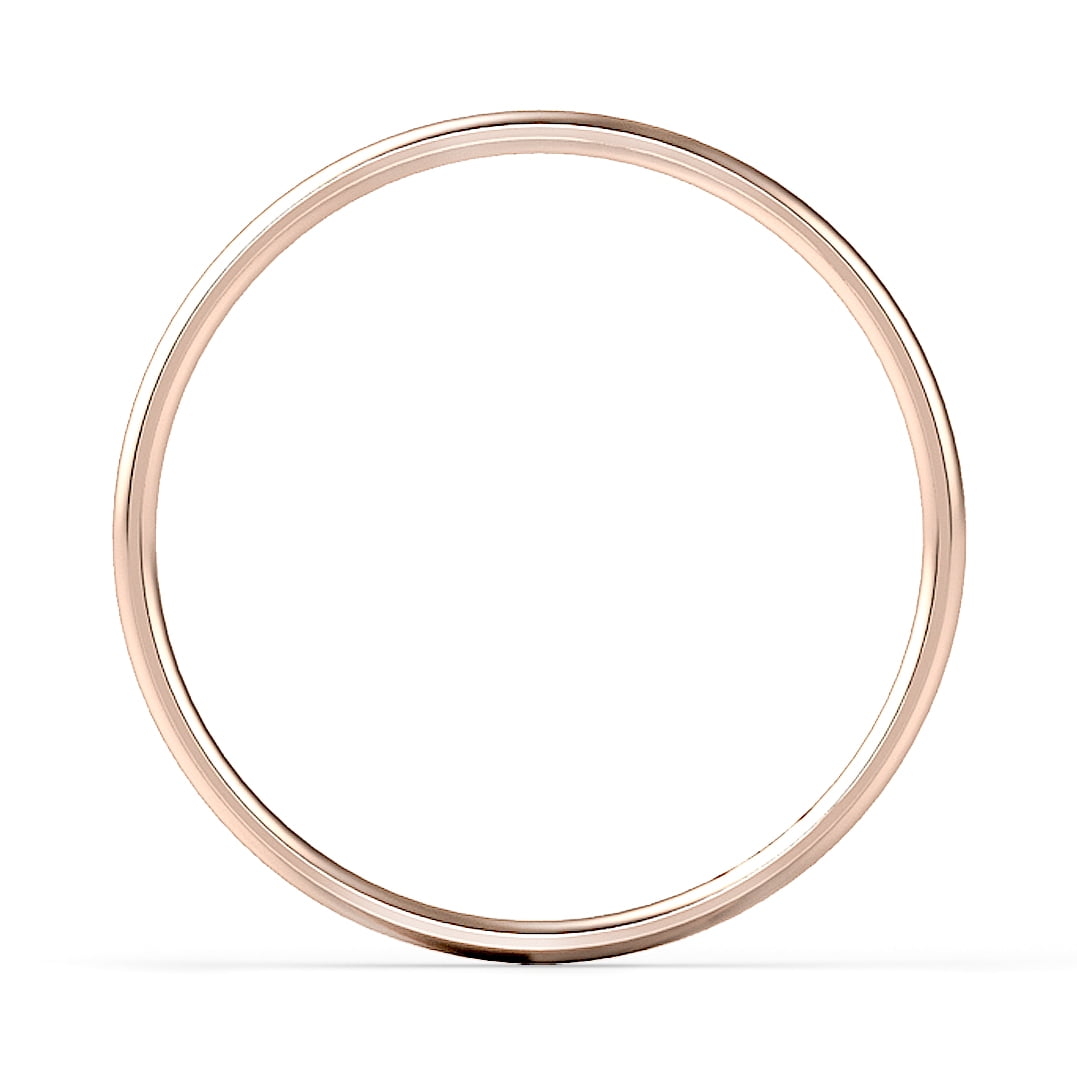 Sz 7.5 Solid 10K Rose Gold 2MM Round Dome Comfort Fit Wedding Band Ring