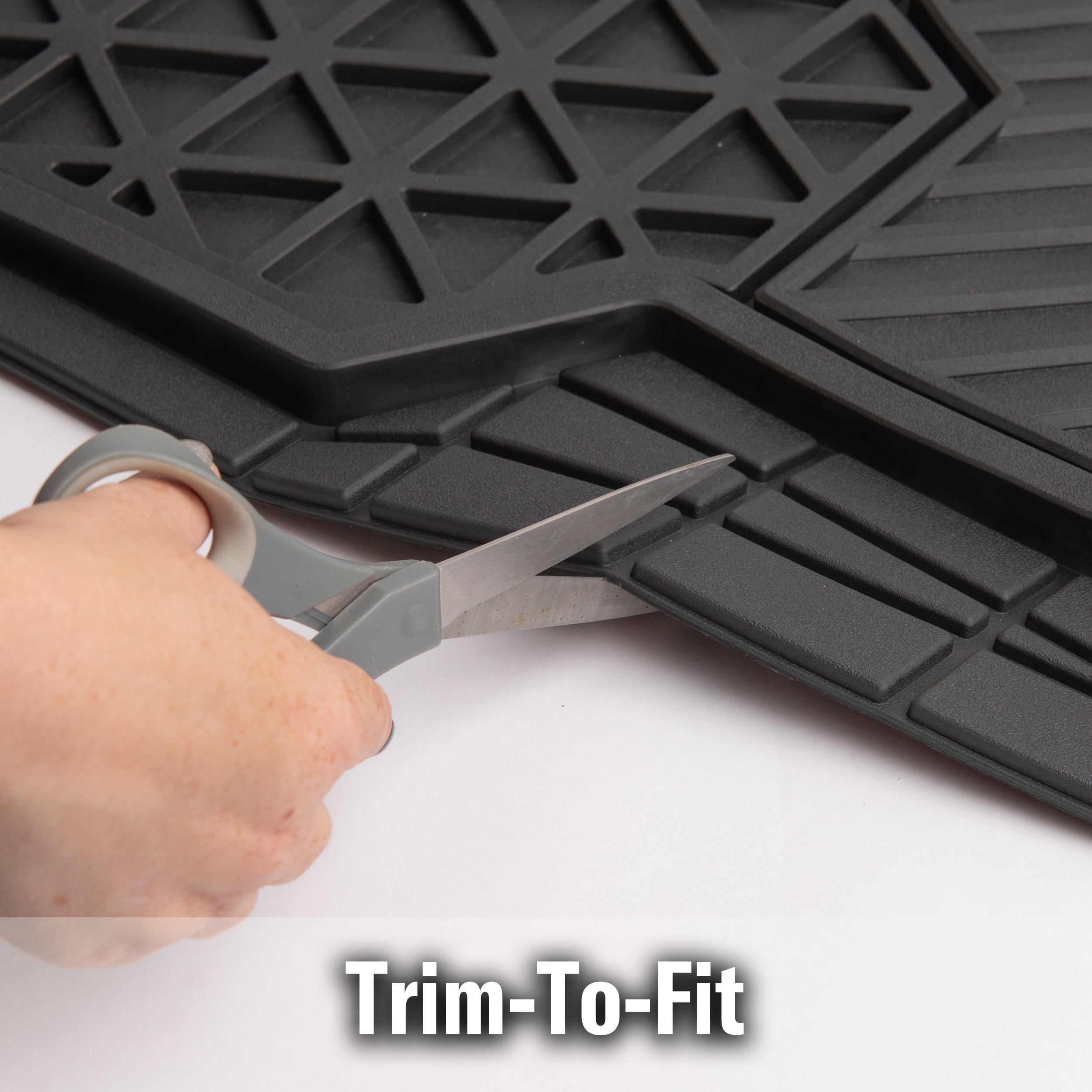 Genuine Dickies Adjustable 3-Piece Black Rubber Floor Mat Set with Rear Mats