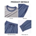 thumbnail image 2 of GIRUNS Men's Pajamas Set Long Sleeve Sleepwear Jogger Pants Soft Loungewear with Pockets Gray Blue L, 2 of 7