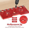 thumbnail image 3 of Shelf Pin Jig 32mm Spacing Aluminum Alloy Shelf Pin Drilling Guide Precise Straight Hole Cabinet Mounting Template, 3 of 5