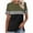 Army Green, variant on Women's Short Sleeve Color Block T-Shirt Crew Neck Soft Comfortable Casual Outdoor Top Orange XXXL