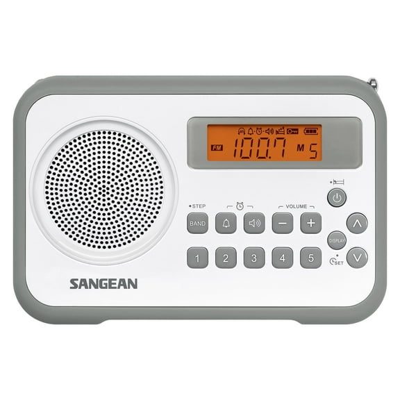 Sangean Digital Compact AM/FM Dual Alarm Clock Radio with Built-in Speaker & Large Easy to Read Backlit Display