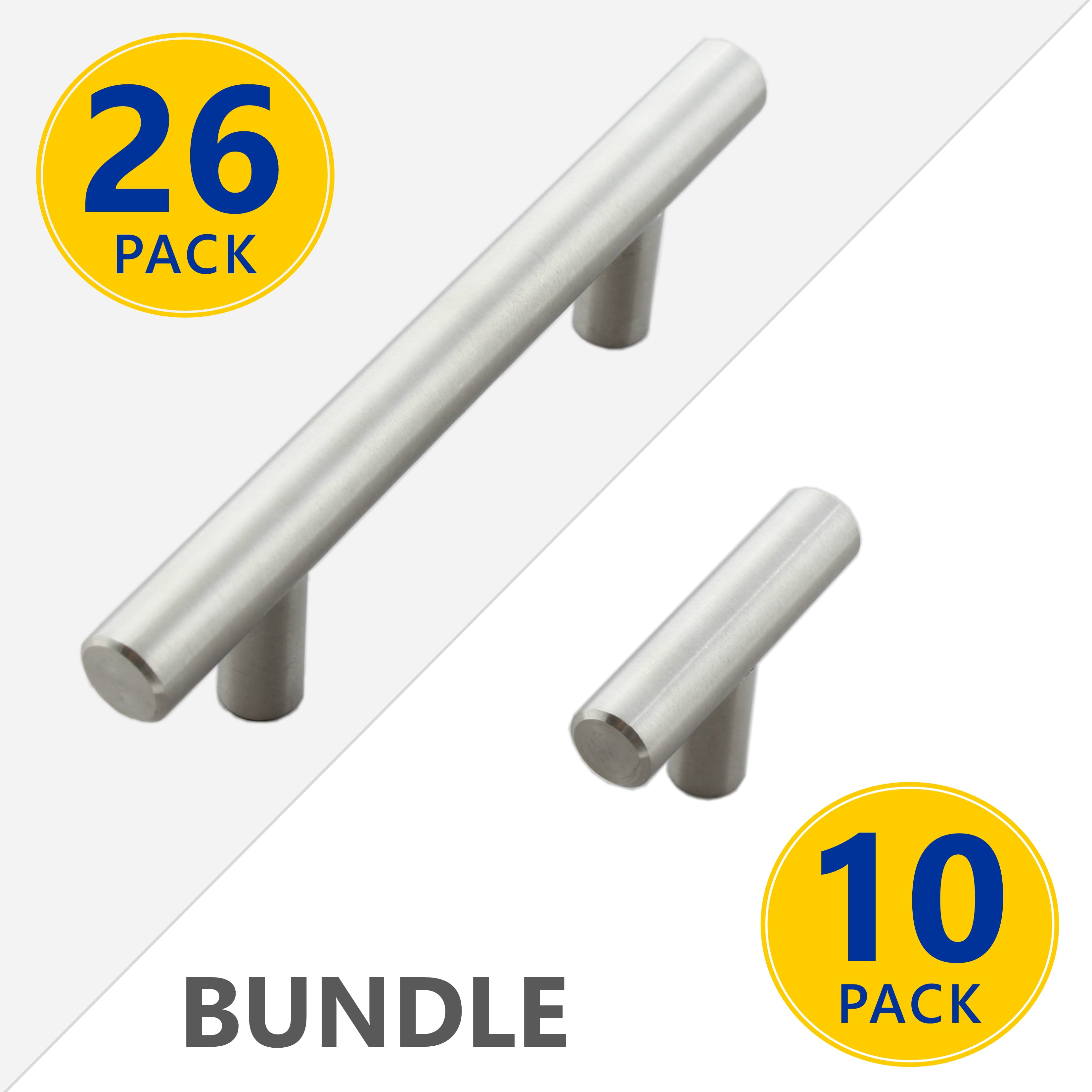 36 Pcs Bundle Set 26 Pack 5" Stainless Steel T Bar Pull Handles (3