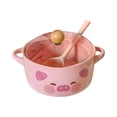 thumbnail image 2 of twisto Ramen Bowl with Handle and Lid Multifunctional Cartoon for Rice Cereal Fruit Pink, 2 of 8
