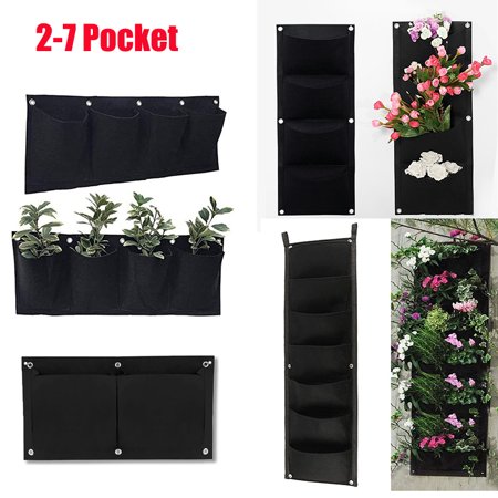SENRISE Planting Bag Vegetables Fruit Plants Grow Bag for Garden Balcony Patios Railing Fence Non-Woven Fabric Black