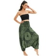 thumbnail image 4 of Previn Women's Boho Yoga Pants High Waisted Lightweight Yoga Loose Soft Hippie Harem Pants Indian Bohemian Dance Beach Pants A01203 Small-Large, 4 of 5