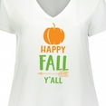 thumbnail image 4 of Inktastic Happy Fall Y'all, Pumpkin, Arrow, Fall, Autumn Women's Plus Size V-Neck T-Shirt, 4 of 5