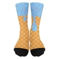 thumbnail image 3 of RTKFRFLM Kids Ice Cream Print Socks Breathable Novelty Crew Socks for Students Blue 7-12 Years, 3 of 3